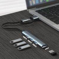 ศูนย์กลาง USB USB3 0 Pemisah Kecepatan Tinggi ดิสก์ U อะแดปเตอร์แป้นพิมพ์ Portabel 4 In 1 Stasiun Dok Pengisi Deksternal Kantor Hotel