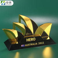 【NEW】【Penghantaran Privasi Tinggi】 Metal Trophy Custom Lettering LOGO Printing Desktop Creativity Decoration Award Gift Commemorative Trophy Design Customization