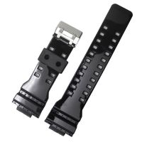 Suitable for Casio Watch Bright Black G-8900 Ga-100 Ga-110/120/400/800 Gac110 Black Gold Watch Replacement Strap 16MM Straps