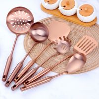 RoseGold Cookware 10PCS Stainless Steel Cooking tools Kitchen Set tools Scoop Spoon fry Turner Ladle Skimmer slotted Serving Fork Fish Spatula Kitchen Utensils Set