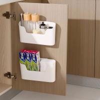 Wall Hanging Storage Box Bathroom Cosmetics Organizer Kitchen Cabinet Door Seasoning Storage Home Remote Control Sundries Holder