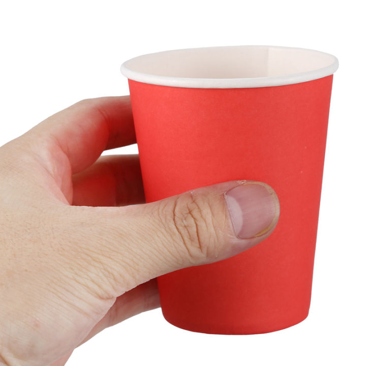 40pcs-paper-cups-9oz-plain-solid-colours-birthday-party-tableware-catering-20pcs-black-amp-20pcs-red