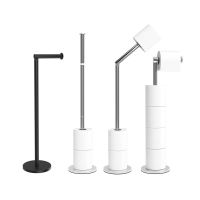 ☄●⊙ Floor Toilet Brush Holder with Toilet Paper Holder Stainless Steel Standing Paper Towel Holder Toilet Brush Accesorios De Baño