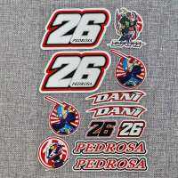 【sought-after】 Motorsport Dani Pedrosa 26 #26ซามูไรสำหรับหมวกกันน็อค RX-7V RX-7X มอเตอร์ครอสสติ๊กเกอร์สติกเกอร์ติดมอเตอร์ไซค์สะท้อนสูง