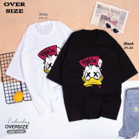 พร้อมส่ง ซื้อ 1 แถม 1 เสื้อยืดลายสกรีนลายการ์ตูน งานOversize เสื้อไซส์ใหญ่ ใส่ได้เป็นคู่