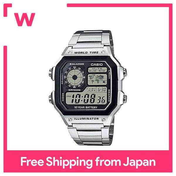 CASIO World Time World Time Digital Watch AE-1200WHD-1AV Men's Metal ...