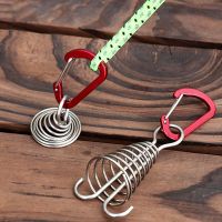 10pcs Deck Tent Peg Tie Down Tent Awning Anchor Stakes Wind Rope Tightener Adjuster Tensioners for Camping Shelter With D Clip