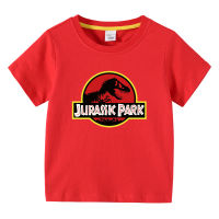 Jurassic Park Boys Girls Ribbed เสื้อแขนสั้นมีปกเสื้อยืด2021ใหม่การ์ตูนพิมพ์ Bottoming เสื้อครึ่งแขน Top อินเทรนด์เสื้อผ้าเด็กฝ้ายฤดูร้อนสบายๆ Tees