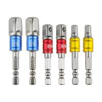 6Pcs 1/4Inch Hex Shank Impact Grade Socket Adapter Extension Set Turns Power Drill Into High Speed Nut Driver Socket Bit