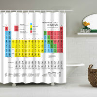 Waterproof Polyester World Map Shower Curtain Periodic Table 180x200cm 3D Bath Single Printing Customized Bathroom Decor Curtain