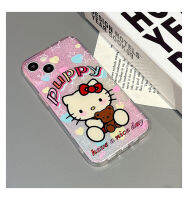 เคสหลังโทรศัพท์ซิลิโคนนิ่มลายการ์ตูนน่ารักกลิตเตอร์วิบวับ Hello Kitty เคสโทรศัพท์มือถือสำหรับ iPhone 14 Pro Max 13 Pro Max 11เคสด้านหลัง