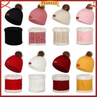 PEANSEA Fashion Winter Warm Toddler Hat Scarf Set Hemming Hat Knitted Neckerchief Baby Beanie Cap