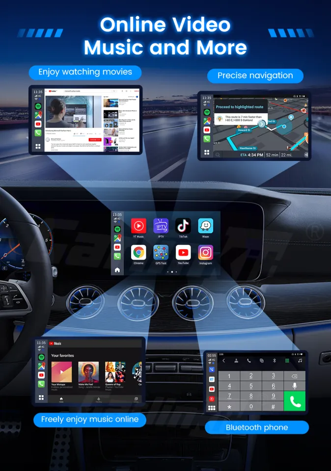 New Auto Parts CarlinKit Ai Box CarPlay Android 13 QCM6125 Wireless CarPlay  Android Auto IPTV Netflix Car Play Streaming Box 8G+128G Octa-core