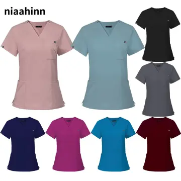 Niaahinn Hospital Wholesale Scrubs Uniforms Nurse Design Short Sleeve Nursing Scrubs Women Men Stylish