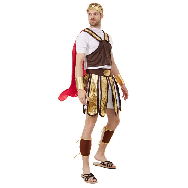 ผู้ชายกรีกโบราณนักรบอัศวินชุดฮาโลวีนทหารคอสเพลย์ชุดผู้ใหญ่