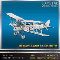 โมเดลโลหะ 3 มิติ De Havilland Tiger Moth เดอฮาวิลแลนด์ D11113 สินค้าเป็นแผ่นโลหะประกอบเอง สินค้าพร้อมส่ง