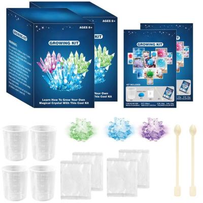 Crystal Glowing Kits for Kids Fun Science Experiment Kit Vibrant Colored Crystals To Grow with Light-Up Display Stand &amp; Guidebook for Kids relaxing