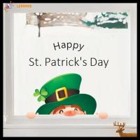 LEMMRE แก้ววันหยุดไอร์แลนด์มีความสุข St. Patrick S Day สติ๊กเกอร์ติดสติ๊กเกอร์ติดผนังรถสติ๊กเกอร์ภาพติดหน้าต่างสติ๊กเกอร์ตกแต่ง