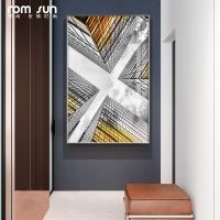 Modern Buildings Black And White Canvas Painting Poster Print - Fashion Artistic Wall Decor For Living Room Aisle Entrance