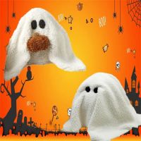 BGGK ของเล่นยัดไส้ GUS The Ghost โยนหมอน ผี3D หมอนฟักทองฟักทอง โซฟาที่บ้าน นุ่มนุ่มๆ ตุ๊กตาฮาโลวีน ของขวัญวันฮาโลวีน