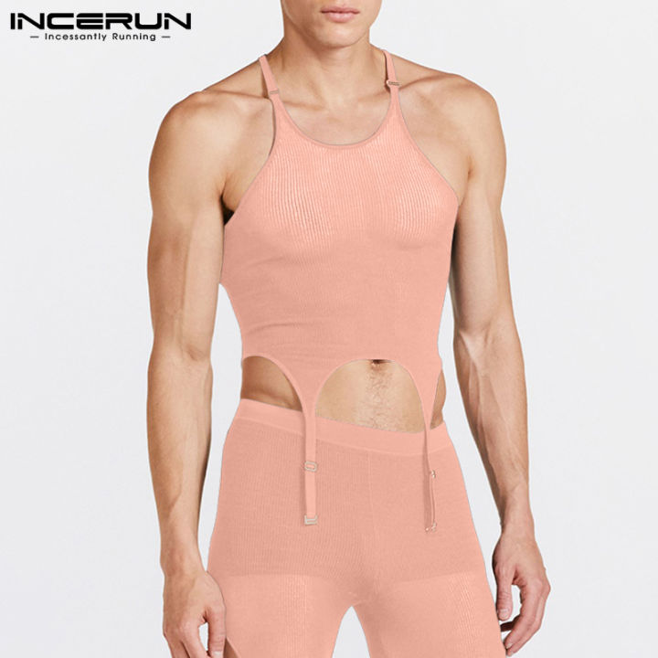 incerun-เสื้อสายเดี่ยวสไตล์ลำลองสำหรับผู้ชาย-เสื้อผ้าบิกินี่แฟชั่นสไตล์ตะวันตก