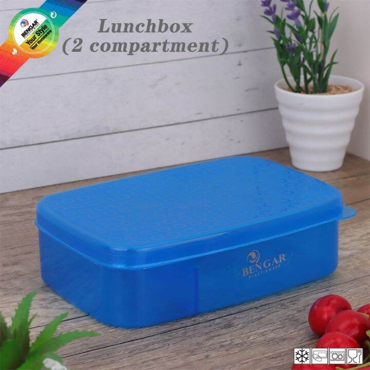 Hqc Square Lunch Box With 2 Compartments Food Keeper Storage Bento