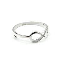 DSP กำไลเงินอินฟินิตี้ ฝังเพชร CZ เงินแท้ 925 : DSP 925 Sterling Silver CZ Infinity Rounded Bangle [GSPCZ0038]