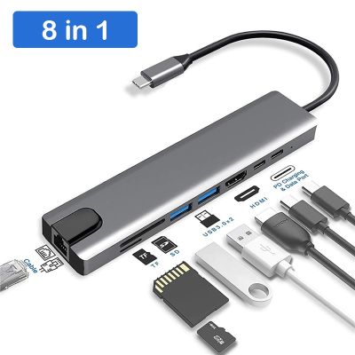 USB C Docking Station HDMI-compatible VGA USB PD LAN RJ45 SD Hub Adapter for Laptop Macbook HP DELL XPS Surface Lenovo ThinkPad USB Hubs