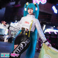 Hatsune Miku ชุดชุด COS แข่งรถมิคุสะ Chuyin ชุดคอสเพลย์ผู้หญิงเครื่องแต่งกายสำหรับแข่งรถ