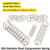 304 Stainless Steel Compression Spring Wire Diameter 0.8mm 1.0mm 1.2mm Outer Diameter 6mm~20mm Length 60mm 70mm 80mm 90mm 100mm Nails Screws Fasteners