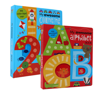 My awesome alphabet counting book alphabet number book English original picture book 2 collections 26 alphabet books vocabulary special-shaped number book 207 life words for childrens Enlightenment