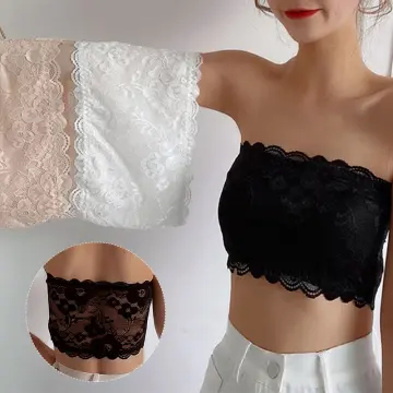 Xiushiren Women's Strapless Push Up Bandeau Lace Sexy Bras