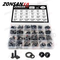 【LZ】 ZONSANTA-Soquete sextavado de aço cabeça redonda parafuso preto parafuso Allen arruela de porca caixa grau 109 hex botão M2 M2.5 M3 M4 M5