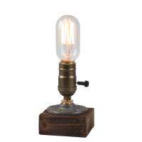 โคมไฟย้อนยุคอุตสาหกรรม Dimmable คืนโคมไฟ Steampunk โคมไฟที่มี E26e27ผู้ถือโคมไฟเอดิสัน BulbVintage ไม้โคมไฟ