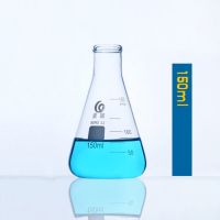 ；【‘； 1 Set Conical Glass Flask High Borosilicate Glass Erlenmeyer Flask Triangular Measuring Bottle High Temperature Resistance Lab