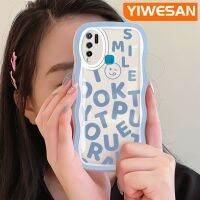 YIWESAN เคสสำหรับ VIVO Y30เคส Y50 Y30i ลายตัวอักษรการ์ตูนที่สร้างสรรค์เคสโทรศัพท์แบบใสขอบเป็นคลื่นสีสันสดใสกรอบซิลิโคนป้องกันเลนส์กล้องเคสนิ่มโปร่งใสกันกระแทก