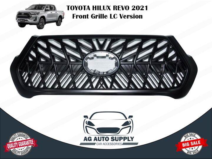 Front Grille Car Grill Guard All Black For TOYOTA HILUX REVO 2021