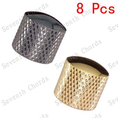 8 Pcs Metal Knurled Barrel Dome Volume Tone Control Knobs for Electric Bass Guitar / Pot knobs -  Gold - Gun color choose Guitar Bass Accessories