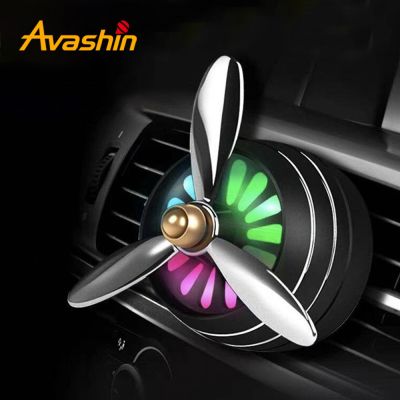 【DT】  hotCar Smell Air Freshener Conditioning Alloy Auto Mini LED Vent Outlet Perfume Clip Fresh Aromatherapy with Car Decoration Light
