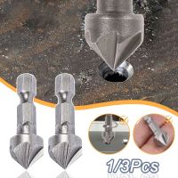 13PCS Hexagonal Shank Six-Blade Chamfering เครื่องมือเหล็กคาร์บอน Sandblasting Chamfering มีดงานไม้ Hole เปิด Countersink