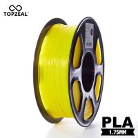 【Best value】 เส้นพลาสติก PLA 3D ใส TOPZEAL 1.75มม. 1กก. มิติแม่นยำ +/- 0.02มม. สีเหลืองใสสำหรับเครื่องพิมพ์3D