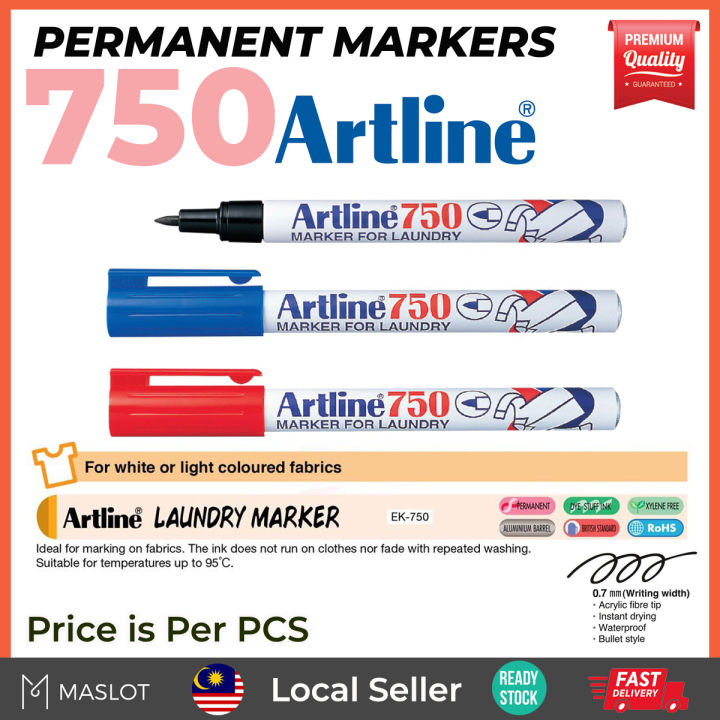 Artline 750 Permanent Laundry Marker Pen 0.7mm Lazada