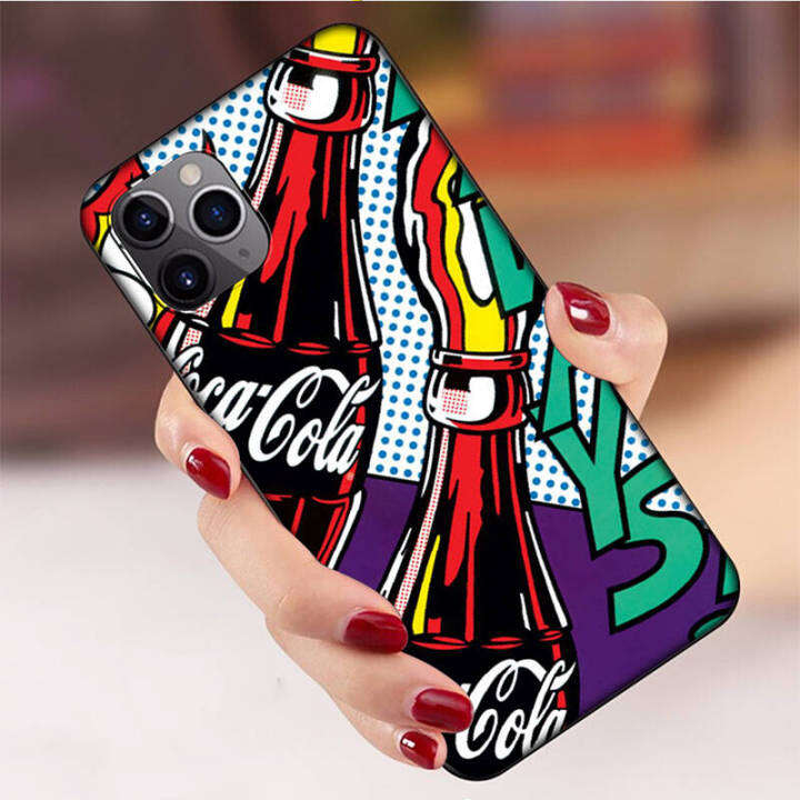 casing-หรับ-iphone-14-13-11-pro-max-11-mini-8-8-plus-coca-cola-girl-pattern-phone-เคสโทรศัพท์-อ่อนนุ่ม-tpu-shockproof-black-ปก