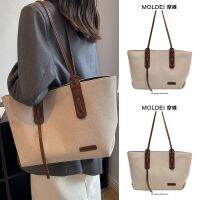 Summer summer large-capacity commuting high-end sense tote bag women 2023 new simple atmosphere one-shoulder canvas bag 【BYUE】