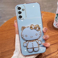 เคสโทรศัพท์สำหรับ Samsung A54 A34 A24 A13 4G A04S 5G สุดหรู Hello Kitty กระจกกันกระแทกแบบนิ่มฝาหลัง