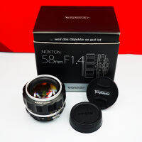 Voigtlander NOKTON 58mm F1.4 SL II S For Nikon F (FX, DX) Lens in Box, APS-C 85mm, Voigtländer 58mm f/1.4 f1.4 SLII-S (mount Nikon) 7 ชิ้นเลนส์ จัดเป็น 6 กลุ่มเลนส์ กลีบรูรับแสงมากถึง 9 กลีบ ให้รูรับ