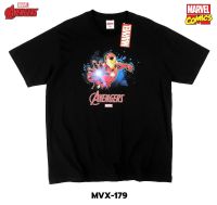 ลิขสิทธิ์แท้จาก Marvel เสื้อยืด Iron man Avengers แขนสั้นผู้ชาย สีดำ Official licences mvx-179