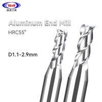 3 ขลุ่ย End Mill อลูมิเนียม 1.2mm 1.3 1.4 1.6 1.7 1.8 1.9 2.1 2.2 2.3 2.4 2.6 2.7 2.8 2.9mm Decimal Point Milling Cutter CNC Tools