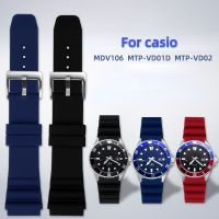 สายซิลิโคน22มม. เหมาะสำหรับ Casio นาฬิกาดำน้ำปลากะพง MDV-107 MTP-VD01D MDV-106สายรัดข้อมือ Efr-303L สีส้มสีเขียวสำหรับผู้ชาย