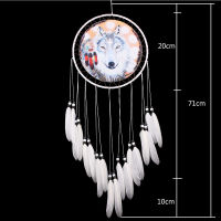 【cw】 Find Factory Custom Oil Painting Indian Handmade Oil Painting Wolf Head Dreamcatcher House Decorative Creative Gift 【hot】